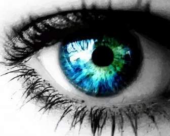 Beautiful Colored Eye Free Vector