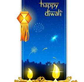 Vecteur De Diwali Belles Cartes