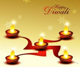 Vetor Cartões De Diwali Bonito