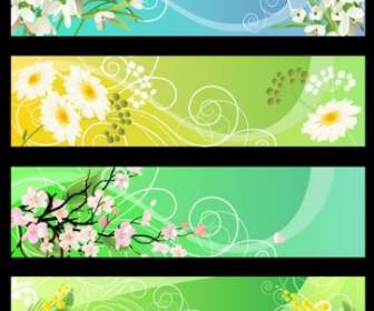 Bunga Indah Banner Vektor