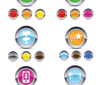 Beautiful Glossy Round Button Icon Vector Web