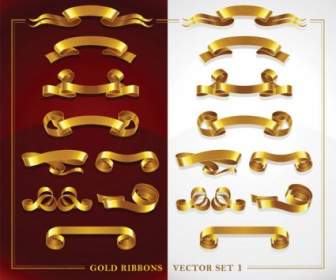 Beautiful Gold Ribbon Vector