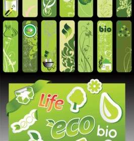Beautiful Green Living Banner Vector Series