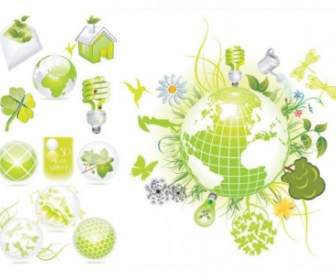Beautiful Green Theme Icon Vector