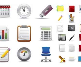 Beautiful Office Icons Vector
