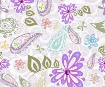 Schöne Lila Blumen Muster Hintergrund Vektor