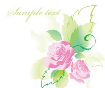 美しいバラの花のグリーティング カードのベクトル