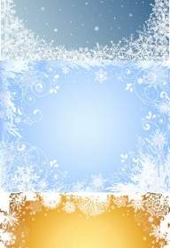 Kepingan Salju Yang Indah Foto Bingkai Vektor