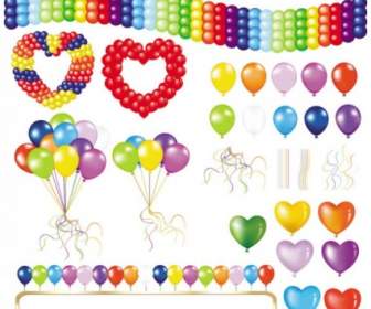 Vector Belamente Coloridos Balões