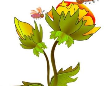 Bee And Flower Clip Art