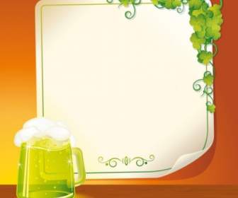 Beer And Background Paper Vector