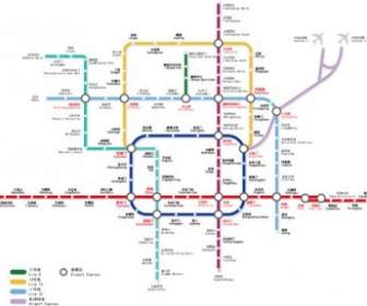 Beijing U-Bahn Liniendiagramm Der Vektor-Ausgabe