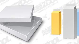 饮料纸盒及纸箱空白矢量素材