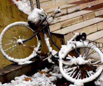 Fahrrad Im Schnee
