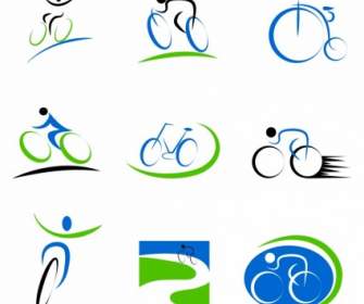 Bicyclettes Et Icônes Cyclisme