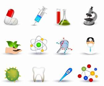 Conjunto De ícones De Medicina De Biotecnologia