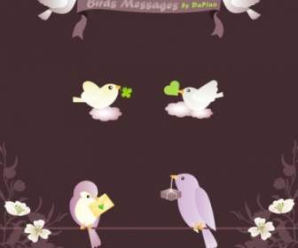رسائل الطيور الرسومات المتجهة