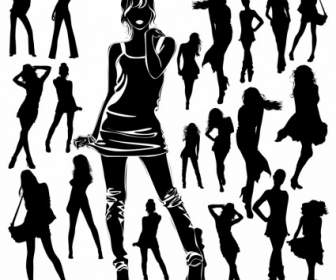 Black And White Beauty Silhouette Vector