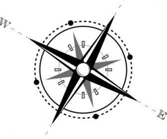 Schwarze Und Weiße Kompass ClipArt