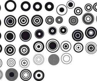 Black And White Design Elements Vector Series Simple Round