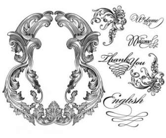 Black And White Lace Pattern Vector