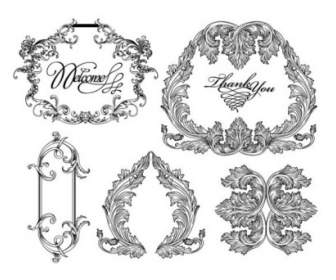 Black And White Lace Pattern Vector