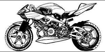 черный и белый мотоцикл вектор материала