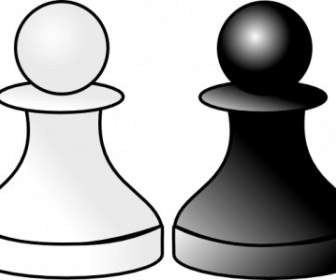 Schwarze Und Weiße Schachfiguren ClipArt