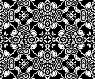 Black And White Silhouettes Ornate Pattern Vector