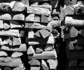 Black And White Wood Pile