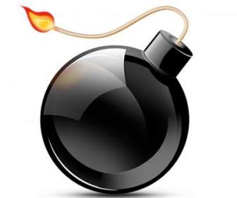 Black Burning Bomb Icon Psd