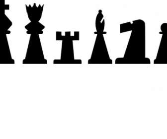 Pièces D'échecs Noir Mettre Une Image Clipart