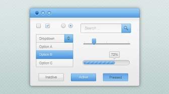 Blue And White Gui Kit Psd