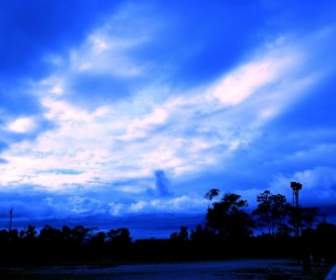 Blauem Hintergrund Natur