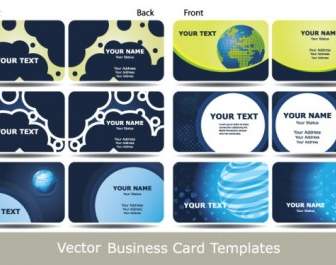 Blue Business Card Template Technology Sense Vector