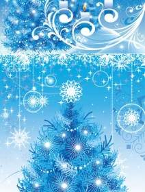 ブルー クリスマスの背景のベクトル