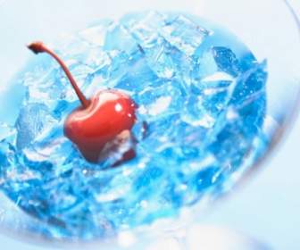 Blue Cocktail With Cherries Wallpaper Miscellaneous Other
