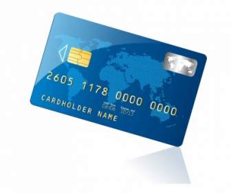青いクレジット カード