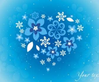 Blue Floral Heart