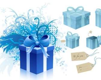 Blue Gift Box Theme Vector