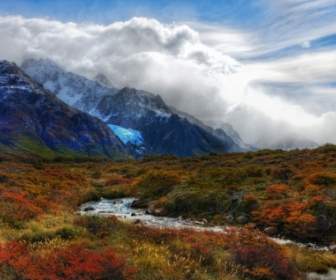 Blaue Gletscher Stream Tapete Landschaft Natur