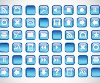 Blue Icons Buttons