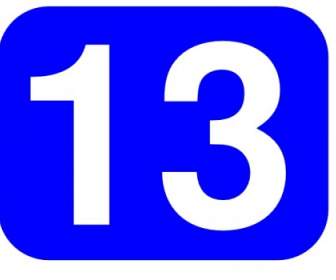 Blue Rounded Rectangle With Number Clip Art