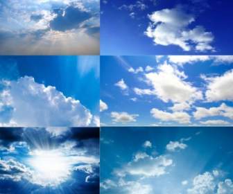 푸른 하늘 흰 구름 개 사진