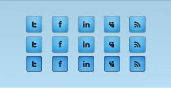 Blue Social Media Icons