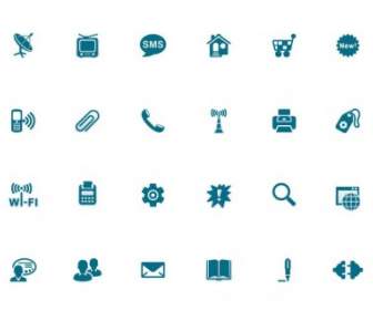 Blue Style Icon Vector Set