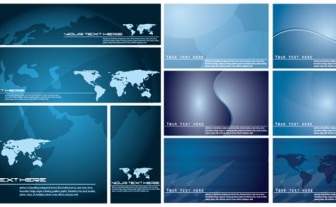 Blue Vector World Map Background
