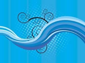 藍色波浪向量背景精美向量背景 Adobe Illustrator Ai 背景插畫