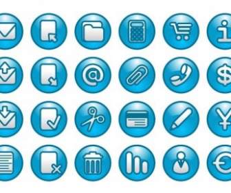 Conjunto De Iconos De Botones Web Azul