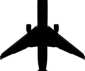 ภาพตัดปะรูปเงาดำของเครื่องบินโบอิง